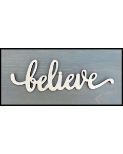 WS1004  Believe Sign 12" wide x 3 5/8" tall