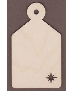 WT9032-Laser cut Tapered Gift Tag Star Bottom-6 7/8" tall x 4" wide