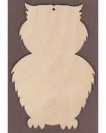 WT9194-Laser cut Furry Owl-6" tall x 4" wide