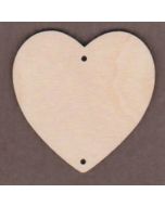 WT1258-2 Wide Round Heart with 2 Holes -2" tall x 2" wide