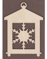 WT3501-Laser cut Square Snowflake Lantern-4" x 5 1/2" 