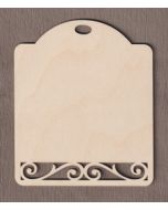 WT5060 Scroll Bottom Large Tag  6" tall x 5" wide