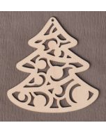 WT9542 Scroll Christmas Tree Ornament-6" tall x 5 5/8" wide