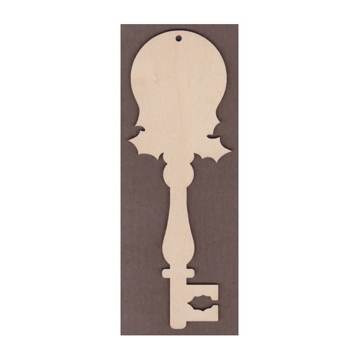 WT2716-Laser cut Decorative Key-Peppermint & Holly by Jeanne Bobish