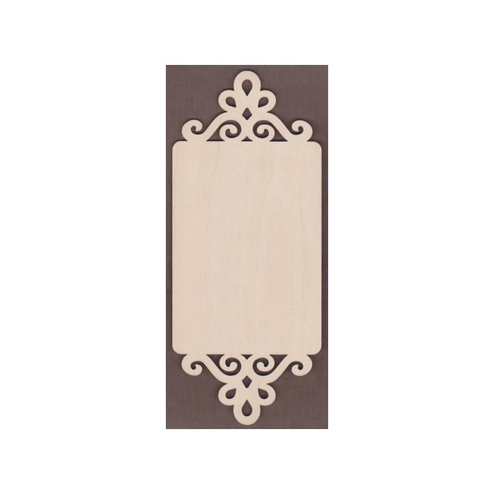 WT2639-Laser cut Rectangle Plaque-Double Scroll