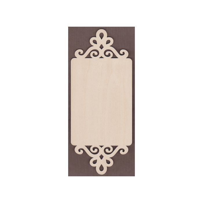 WT2638-Laser cut Rectangle Plaque-Double Scroll