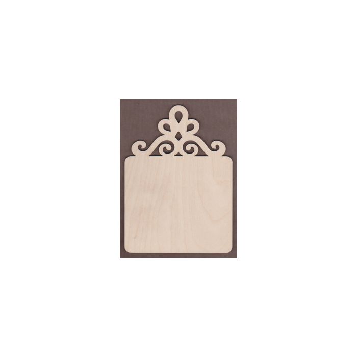 WT2643-Laser cut Square Plaque-Single Scroll