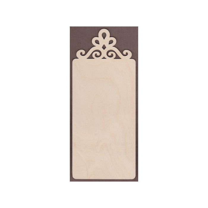 WT2635-Laser cut Rectangle Plaque-Large-Single Scroll