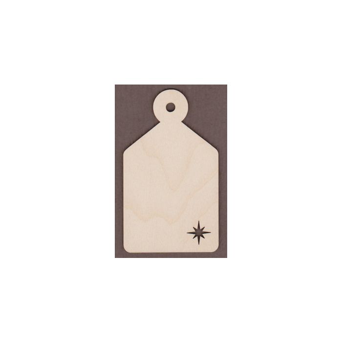 WT9032-Laser cut Tapered Gift Tag Star Bottom-6 7/8