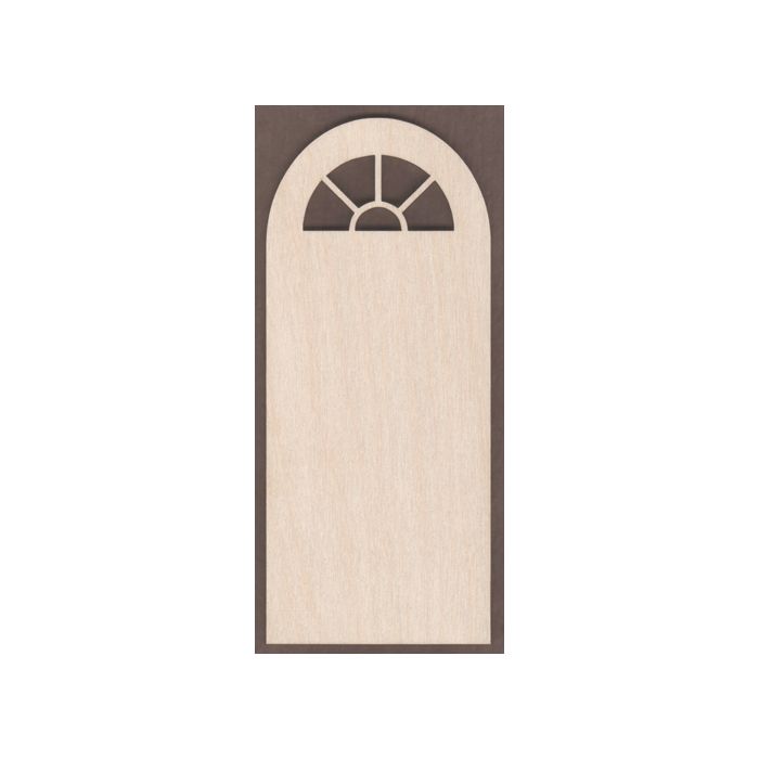 WT1840-Laser cut Door-Entrance-5 Pane-Arched Window-Round Top