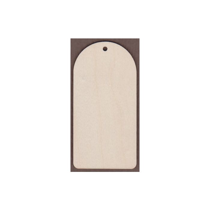 WT2481-Laser cut Gift Tag-Round Top Narrow